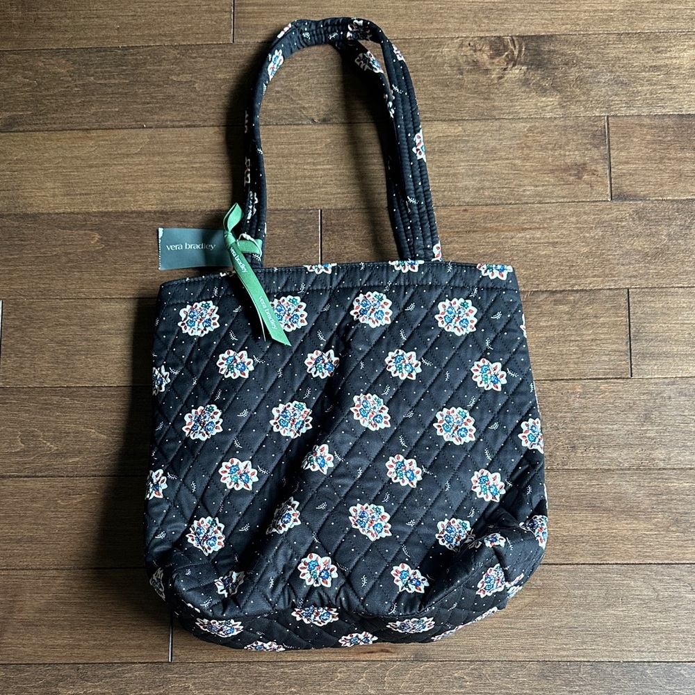 Vera Bradley Black Tote Bag with Floral Pattern